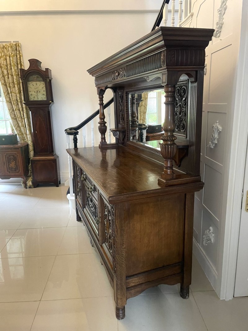 Outstanding Quality Antique Victorian Carved Oak Sideboard - Image 5